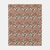 Sheltie Hart Illustratie Schattigee Shetland Sheep Fleece Deken (Voorkant)