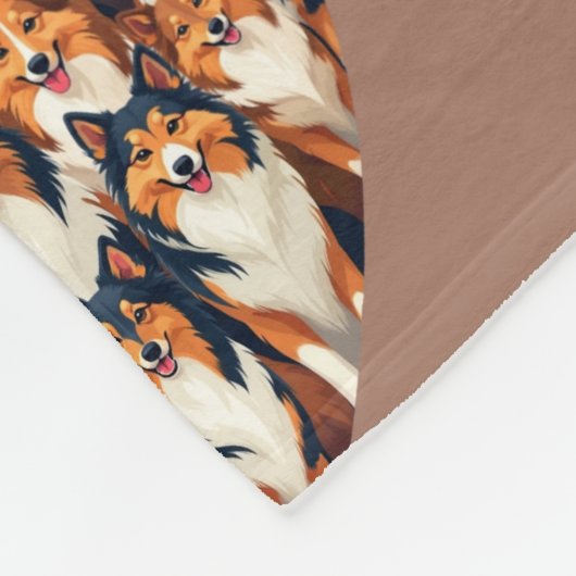 Sheltie Hart Illustratie Schattigee Shetland Sheep Fleece Deken (Hoek)