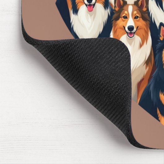 Sheltie Hart Illustratie Schattigee Shetland Sheep Muismat (Hoek)