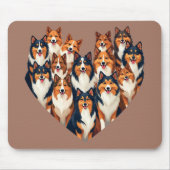 Sheltie Hart Illustratie Schattigee Shetland Sheep Muismat (Voorkant)