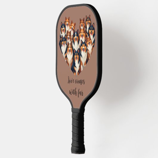 Sheltie Hart Illustratie Schattigee Shetland Sheep Pickleball Paddle (Links)
