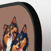 Sheltie Hart Illustratie Schattigee Shetland Sheep Pickleball Paddle (Links Detail)