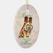 Sheltie Heart Mam Ceramic Ornament (Rechts)