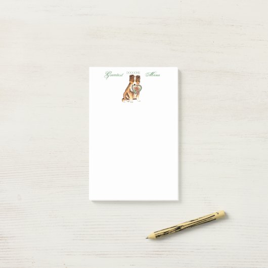 Sheltie Heart mama Post-it® Notes (Op bureau)