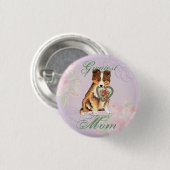 Sheltie Heart mama Ronde Button 3,2 Cm (Voorkant /achterkant)
