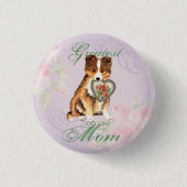 Sheltie Heart mama Ronde Button 3,2 Cm (Voorkant)