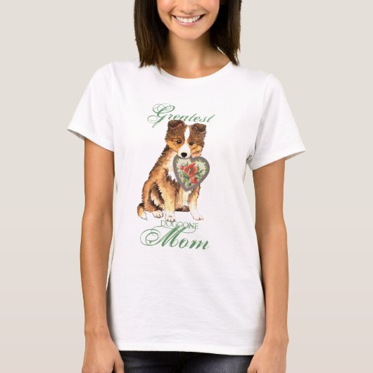 Sheltie Heart mama T-shirt (Voorkant)