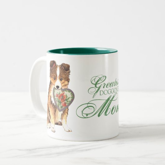Sheltie Heart mama Tweekleurige Koffiemok (Voorkant links)