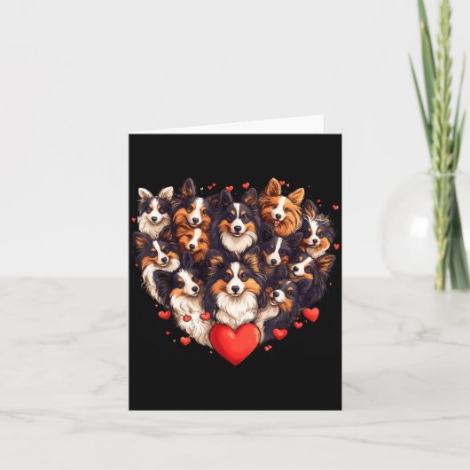 Sheltie Heart-shaped Cute Sheltie Dog Lover Men Wo Kaart (Voorkant)