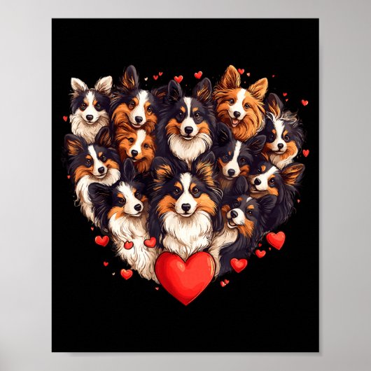 Sheltie Heart-shaped Cute Sheltie Dog Lover Men Wo Poster (Voorkant)