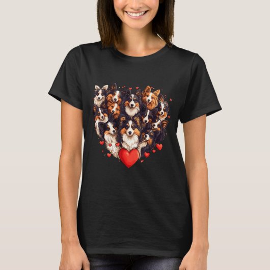 Sheltie Heart-shaped Cute Sheltie Dog Lover Men Wo T-shirt (Voorkant)