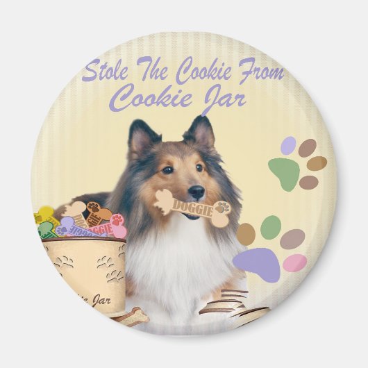 Sheltie heeft de koekmagneten gestolen magneet (Voorkant)