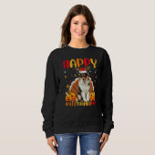 Sheltie Hond Blij Sheltie Hellothanksmas Trui (Voorkant volledig)