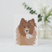 Sheltie hond briefkaart (Staand voorkant)