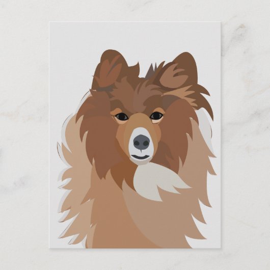 Sheltie hond briefkaart (Voorkant)