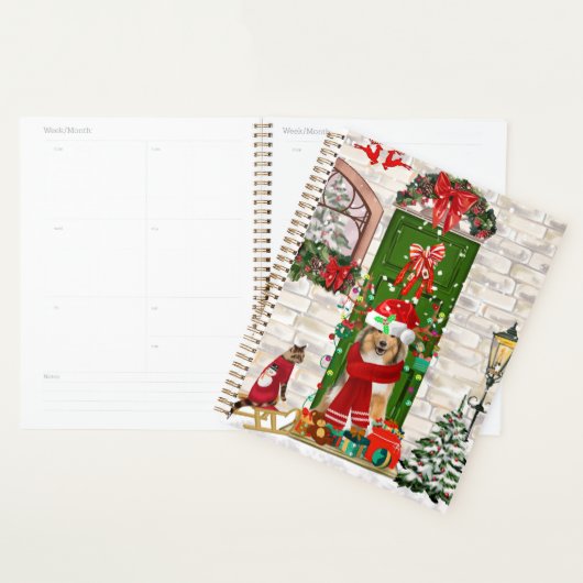 Sheltie Hond Kerstmis  Planner (Display)