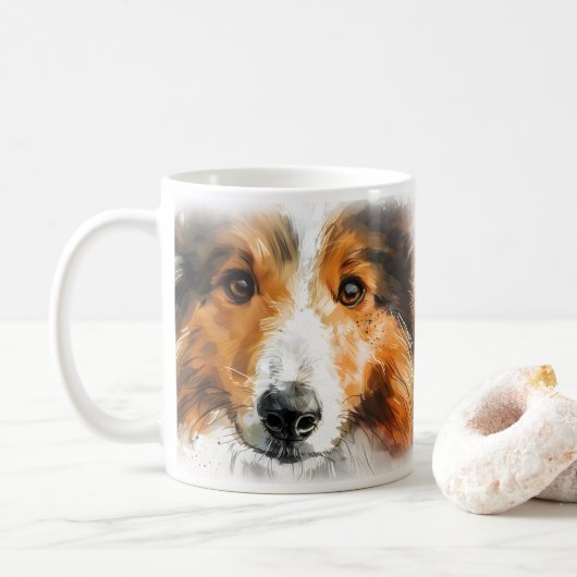 Sheltie Hond Moeder Koffiemok (Met donut)
