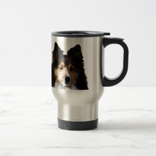 Sheltie Hond schilderij schets Reisbeker