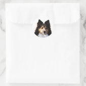 Sheltie Hond schilderij schets Ronde Sticker (Tas)