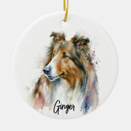Sheltie Hondenras gepersonaliseerd Keramisch Ornament