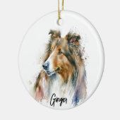 Sheltie Hondenras gepersonaliseerd Keramisch Ornament (Links)