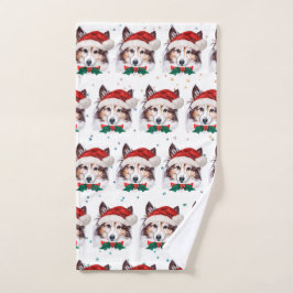 Sheltie-hondenras Kerststerren Handdoek