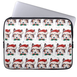 Sheltie-hondenras Kerststerren Laptop Sleeve