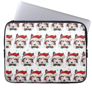 Sheltie-hondenras Kerststerren Laptop Sleeve