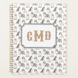 Sheltie Hondenras | Tan monogram Planner
