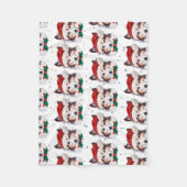 Sheltie-hondras Kerststerren Fleece Deken (Voorkant)
