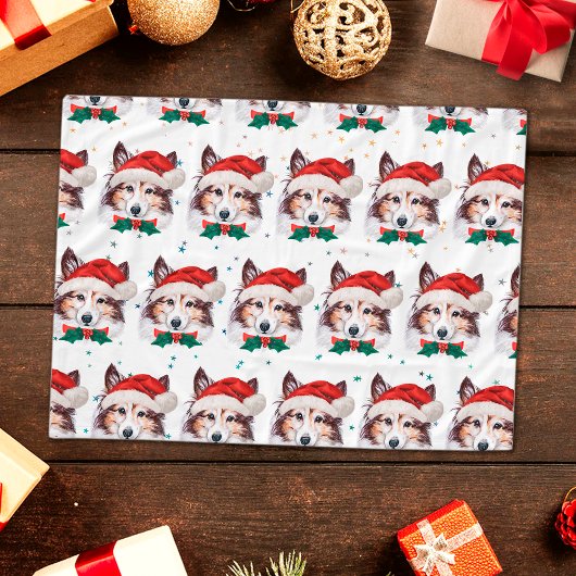 Sheltie-hondras Kerststerren Fleece Deken