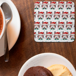 Sheltie-hondras Kerststerren Kartonnen Onderzetters