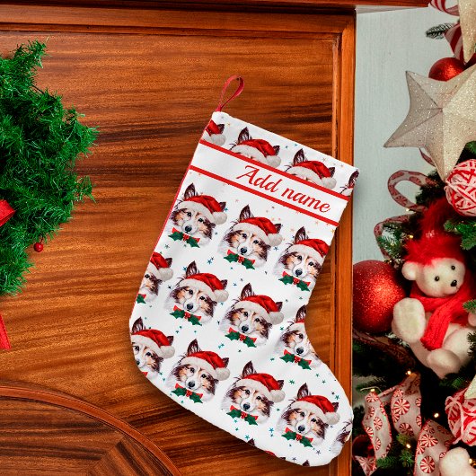 Sheltie-hondras Kerststerren Kleine Kerstsok