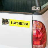 Sheltie, ik HOU VAN SHELTIES! Bumpersticker (Op Truck)