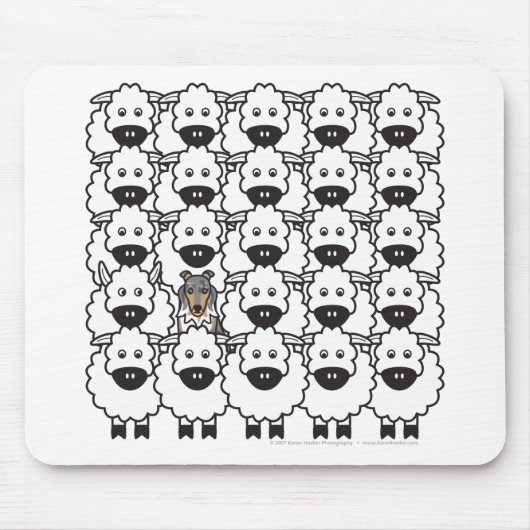 Sheltie in de schapen muismat (Voorkant)