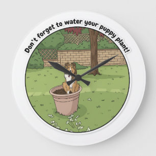 Sheltie in pot grote klok