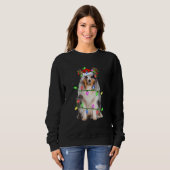 Sheltie Kerstboom Licht Pyjama Hond Kerstmis Trui (Voorkant volledig)