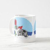 Sheltie Kerstmail Bi Blue Koffiemok (Voorkant links)