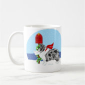 Sheltie Kerstmail Bi Blue Koffiemok (Links)
