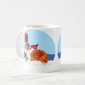 Sheltie kerstmail Sable Koffiemok (Voorkant links)