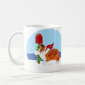 Sheltie kerstmail Sable Koffiemok (Links)