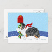 Sheltie kerstmail Tri Color Feestdagenkaart (Voorkant / Achterkant)