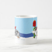 Sheltie Kerstmis Blue Merle Koffiemok (Center)