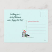 Sheltie Kerstmis met grijze hond Feestdagenkaart (Achterkant)