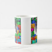 Sheltie Kerstmis Open Gifts Bi Black Koffiemok (Center)