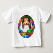 Sheltie Kerstmis Open Gifts Sable (Voorkant)
