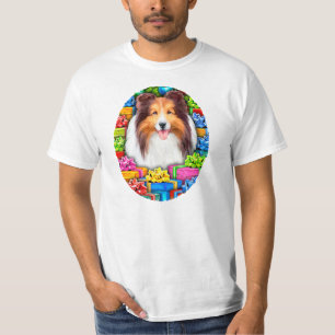 Sheltie Kerstmis Open Gifts Sable T-shirt