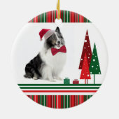 Sheltie kerstversiering keramisch ornament (Achterkant)