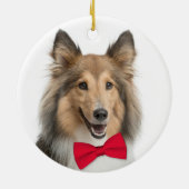 Sheltie kerstversiering keramisch ornament (Achterkant)