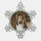 Sheltie kerstversiering tin sneeuwvlok ornament (Voorkant)